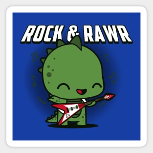 Cute Kawaii Rock And Roll Musician Dinosaur Gift For Dinosaur Lovers Magnet